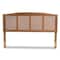 Baxton Studio Marieke Ash Walnut Finished and Synthetic Rattan King Size Headboard 159-9811 - alternate 8